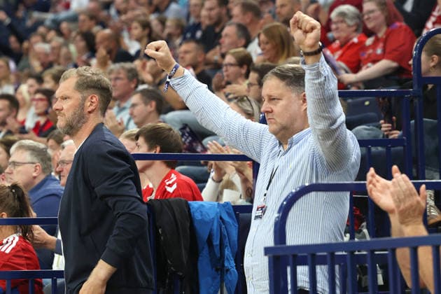 Handball: Opel Handball Bundesliga 2026–2027, Handball Sport Verein Hamburg vs. TVB Stuttgart; Johannes Bitter, Sports Director, Hamburg; Philipp J. Müller, Partner and Member of the Supervisory Board, Barclays Arena Hamburg