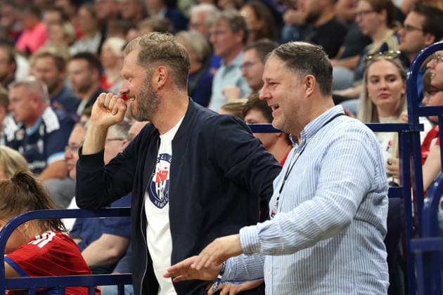 Handball: Opel Handball Bundesliga 2026–2027, Handball Sport Verein Hamburg vs. TVB Stuttgart; Johannes Bitter, Sports Director, Hamburg; Philipp J. Müller, Partner and Member of the Supervisory Board, Barclays Arena Hamburg