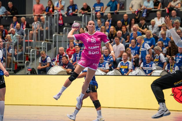 HSG Blomberg Lippe (GER) vs. TuS Metzingen (GER), Handball, Women s Handball Bundesliga 1, Matchday 2, 2026–2027 Season, Blomberg, September 2, 2026—Santina Sabatnig of TuS Metzingen scored 18 goals in the match at Blomberg’s Synflex Arena on Ulmenallee, Germany