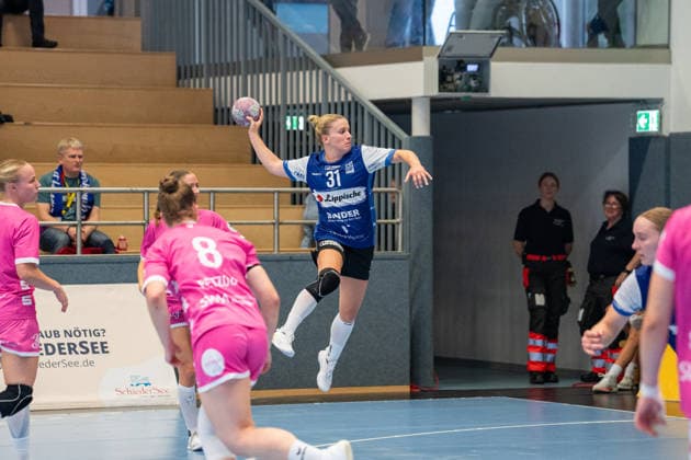 HSG Blomberg Lippe GER vs. TuS Metzingen GER, Handball, Women’s Handball Bundesliga 1, Matchday 2, 2026–2027 Season, Blomberg, September 2, 2026, Alexia Hauf of HSG Blomberg Lippe scores 31 goals in the match at the Blomberg Synflex Arena on Ulmenallee, Germany