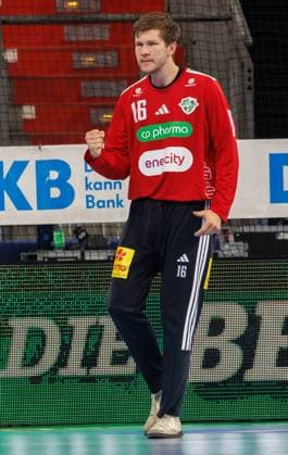 September 2, 2026 Handball 1st Bundesliga OPEL HBL 2026–2027 Season Matchday 2 HC Erlangen Nuremberg Metropolitan Region HCE TSV Hannover Burgdorf Die Recken Women’s Team xdaxmax Celebration Joy Simon Gade 16, TSV Hannover Burgdorf clenches fists