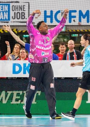 September 2, 2026 Handball 1st Bundesliga OPEL HBL 2026–2027 Season, Matchday 2: HC Erlangen (Nuremberg Metropolitan Region), HCE vs. TSV Hannover Burgdorf, Die Recken, DaMa, xdaxmax, Rubens, Pierre 93, HC Erlangen HCE celebrates, cheering, clenching fists, fists in the air, happy, joy