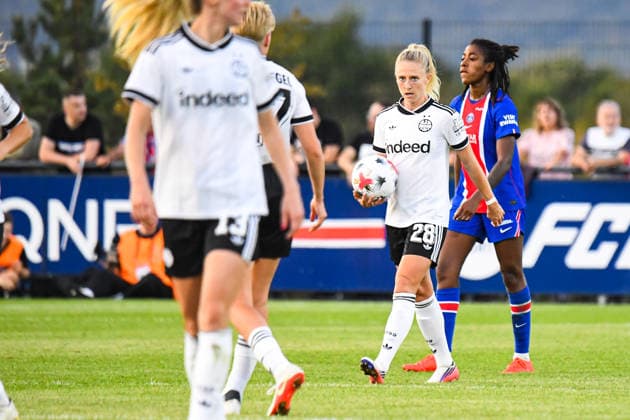 FOOTBALL : PSG vs Eintracht Francfort - UEFA Women™s Champions League - 02 09 2026 Joie des joueuses du Eintracht Francfort apres le but de Rebecka Blomqvist (Eintracht Francfort) PoissyFrance  Copyright: xBaptistexAutissierx