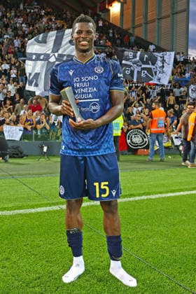 Udinese™s Vakoun Bayo is the Panini player of the match after the Coppa Italia soccer match between Udinese and Venezia at the Friuli Stadium in Udine, north east Italy - September 02, 2026. - Soccer  Copyright: xAndreaxBressanutti LaPressex