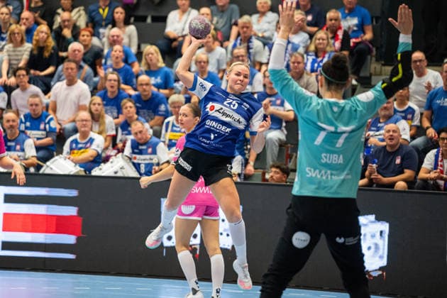 HSG Blomberg Lippe (GER) vs. TuS Metzingen (GER), Handball, Women s Handball Bundesliga 1, Matchday 2, 2026–2027 Season, Blomberg, September 2, 2026—Lilli Roepcke of HSG Blomberg Lippe scored 25 goals in the match at the Blomberg Synflex Arena on Ulmenallee, Germany