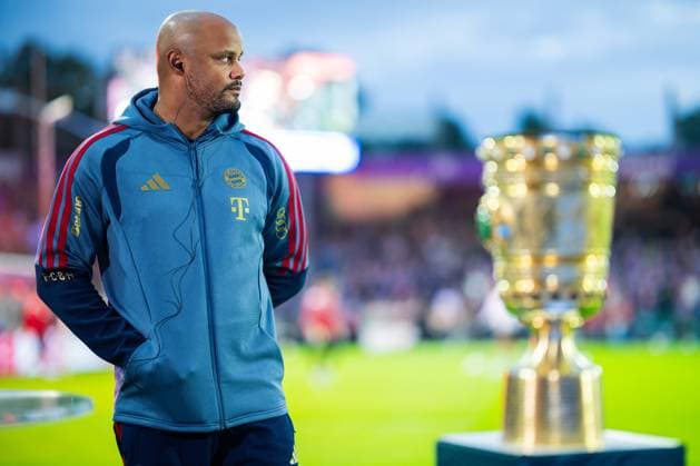 September 2, 2026 Soccer, 2026–2027, DFB Cup, 1st Round, VfL Osnabrück vs. FC Bayern Munich, Vincent Kompany, Coach, Munich with the DFB Cup. DFB REGULATIONS PROHIBIT ANY USE OF PHOTOGRAPHS AS IMAGE SEQUENCES AND OR QUASI-VIDEO