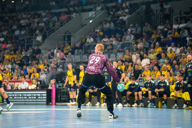 September 2, 2026, xwppx, Opel HBL Handball, Rhein-Neckar Löwen vs. VfL Gummersbach; from left: David Späth, Rhein-Neckar Löwen Mannheim