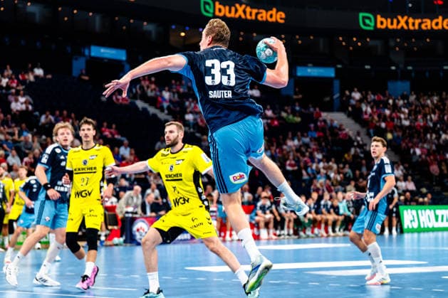 September 2, 2026, xdobgx, Opel HBL Handball, Handball Club Hamburg vs. TVB Stuttgart, Moritz Sauter of Handball Club Hamburg, taking a shot, in action, shooting at Hamburg