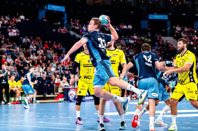 September 2, 2026, xdobgx, Opel HBL Handball, Handball Club Hamburg vs. TVB Stuttgart, Moritz Sauter of Handball Club Hamburg, taking a shot, in action, shooting at Hamburg
