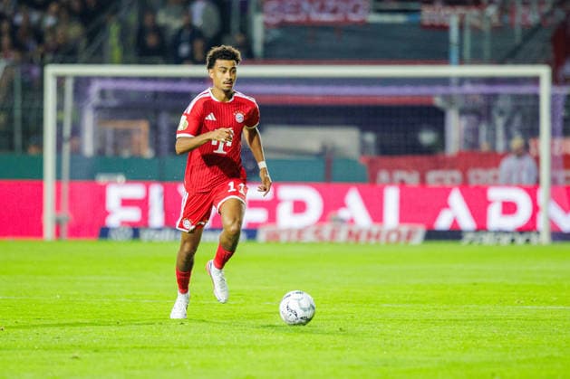 Nathaniel Brown, FC Bayern Munich, 11 GER, VfL Osnabrück vs. FC Bayern Munich, Soccer, DFB Cup, 1st Round, 2026–2027 Season, September 2, 2026 DFL regulations prohibit the use of photographs as image sequences and or quasi-video footage GER, VfL Osnabrück vs. FC Bayern Munich, Soccer, DFB Cup, Round 1, 2026–2027 season, September 2, 2026 Osnabrück Copyright: xEibner-Pressefoto JanxRollingerx EP_JSK