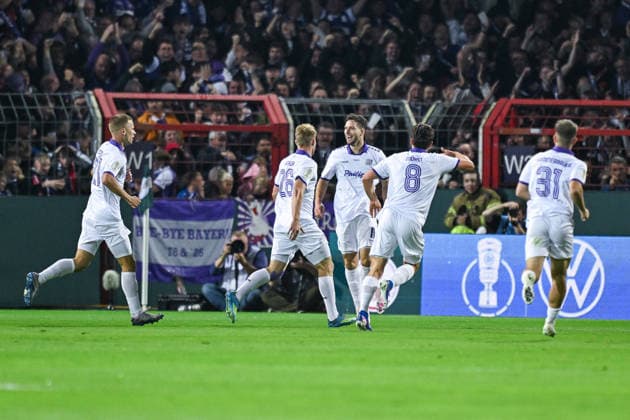 September 2, 2026, Soccer, DFB Cup, VfL Osnabrück vs. FC Bayern Munich, Robin Meißner of VfL Osnabrück celebrates the 1-0 goal, xRHR PHOTO DEx Copyright: TeresaxKroeger RHR-FOTOx RHR-FOTO DE