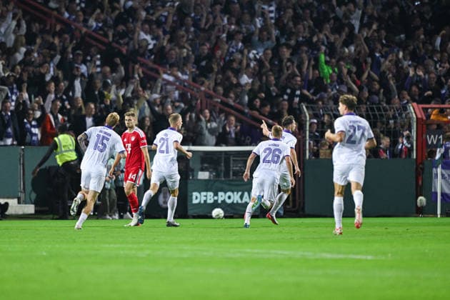 September 2, 2026, Soccer, DFB Cup, VfL Osnabrück vs. FC Bayern Munich, Robin Meißner of VfL Osnabrück celebrates the goal that made it 1–0, xRHR PHOTO DEx Copyright: TeresaxKroeger RHR-FOTOx RHR-FOTO DE