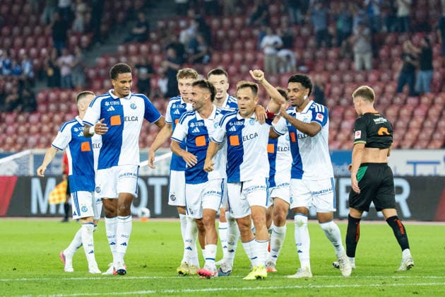 Soccer, Swiss Brack Super League, Matchday 6: Grasshopper Club Zurich vs. FC St. Gallen 1879, Wednesday, September 2, 2026, Letzigrund Stadium, Zurich; Grasshopper Club Zurich celebrates after Amir Abrashi’s goal in the 6th minute, putting Grasshopper Club Zurich up 1–0; Goal by GC Zurich Copyright: xValentinxDomgjonix