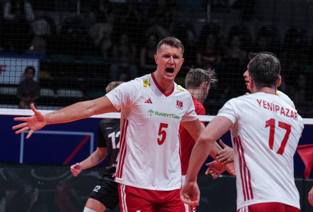 Turkiye v Denmark - CEV EuroVolley 2026 Men Friendly Match ANKARA, TURKIYE - SEPTEMBER 2: Players of Turkiye celebrate after a point during the friendly match ahead of the 2026 CEV Men s European Volleyball Championship between Turkiye and Denmark at Baskent Volleyball Hall in Ankara, Turkiye, on September 2, 2026. Guven Yilmaz Anadolu Ankara Turkey. Editorial use only. Please get in touch for any other usage.  Copyright: x2026xAnadoluxGuvenxYilmazx