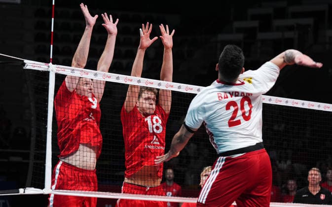 Turkiye v Denmark - CEV EuroVolley 2026 Men Friendly Match ANKARA, TURKIYE - SEPTEMBER 2: Berkay Bayraktar of Turkiye in action during the friendly match ahead of the 2026 CEV Men s European Volleyball Championship between Turkiye and Denmark at Baskent Volleyball Hall in Ankara, Turkiye, on September 2, 2026. Guven Yilmaz Anadolu Ankara Turkey. Editorial use only. Please get in touch for any other usage.  Copyright: x2026xAnadoluxGuvenxYilmazx
