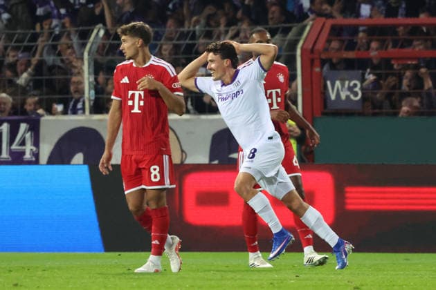 September 2, 2026, xrekx, Soccer, DFB Cup First Round, VfL Osnabrück vs. FC Bayern Munich, Leonhard Münst, VfL Osnabrück, Osnabrück celebrates after scoring the 1-0 goal, Osnabrück