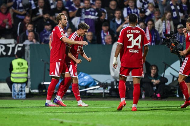 September 2, 2026, Soccer, DFB Cup, VfL Osnabrück vs. FC Bayern Munich, Tom Bischof of FC Bayern Munich celebrates the goal that made the score 1–2, xRHR PHOTO DEx Copyright: TeresaxKroeger RHR-FOTOx RHR-FOTO DE