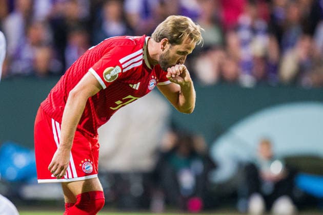 September 2, 2026 Soccer, 2026–2027, DFB Cup, 1st Round, VfL Osnabrück vs. FC Bayern Munich, Harry Kane, Munich celebrates after scoring the 1-1 goal. DFB REGULATIONS PROHIBIT ANY USE OF PHOTOGRAPHS AS IMAGE SEQUENCES AND OR QUASI-VIDEO