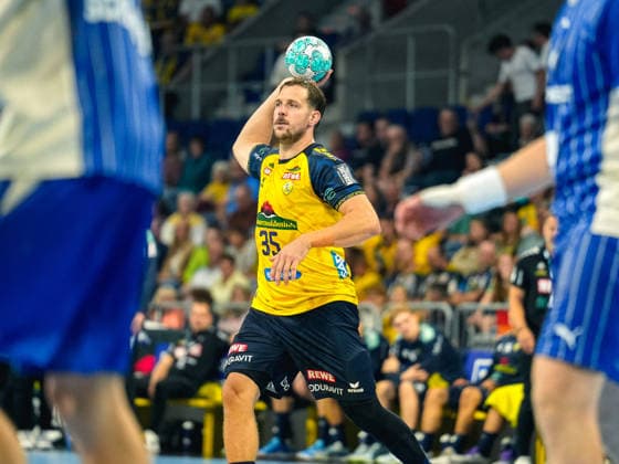 September 2, 2026, xwppx, Opel HBL Handball, Rhein-Neckar Löwen vs. VfL Gummersbach, from left: Kentin Maho Rhein-Neckar Löwen Mannheim