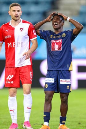 September 2, 2026, Soccer, Brack Super League 2026–27, Matchday 6, FC Lucerne vs. FC Vaduz, Thermoplan Arena, Lucerne, Switzerland: Faveurdi Bongeli, No. 18, FC Lucerne, with another good scoring opportunity for FC Lucerne. Photo by Urs Ottiger