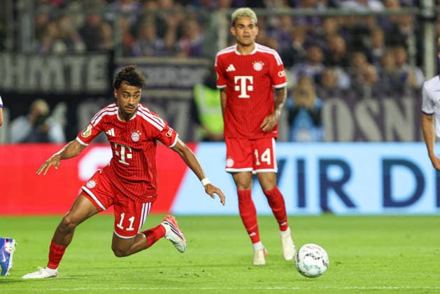 Nathaniel Brown of FC Bayern Munich in action, on the ball, making a solo run during the DFB Cup match between VfL Osnabrück and FC Bayern Munich at Bremer Brücke on September 2, 2026, in Osnabrück, Germany Photo by Oliver Kaelke, DeFodi Images Nathaniel Brown of FC Bayern Munich controls the ball during the DFB Cup match between VfL Osnabrück and FC Bayern Munich at Bremer Brücke on September 2, 2026 in Osnabrück, Germany Photo by Oliver Kaelke DeFodi Images Photo by Oliver Kaelke DeFodi Images