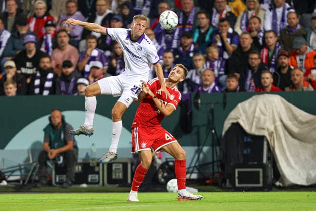 Adrian Beck of VfL Osnabrück and Josip Stanisic of FC Bayern Munich battle for the ball during the DFB Cup match between VfL Osnabrück and FC Bayern Munich at Bremer Brücke on September 2, 2026, in Osnabrück, Germany Photo by Oliver Kaelke DeFodi Images Adrian Beck of VfL Osnabrück and Josip Stanisic of FC Bayern Munich battle for the ball during the DFB Cup match between VfL Osnabrück and FC Bayern Munich at Bremer Brücke on September 2, 2026 in Osnabrück, Germany. Photo by Oliver Kaelke, DeFodi Images. Photo by Oliver Kaelke, DeFodi Images.