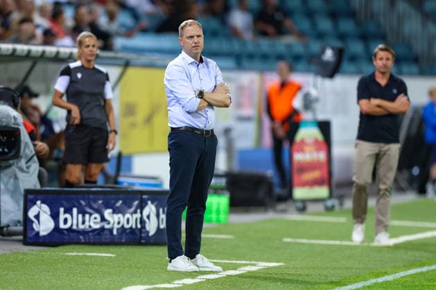 September 2, 2026, Soccer, Brack Super League 2026–27, Matchday 6, FC Lucerne vs. FC Vaduz, Thermoplan Arena, Lucerne, Switzerland. Marc Schneider, head coach of FC Vaduz, is not yet entirely satisfied with his team’s performance. Photo by Urs Ottiger