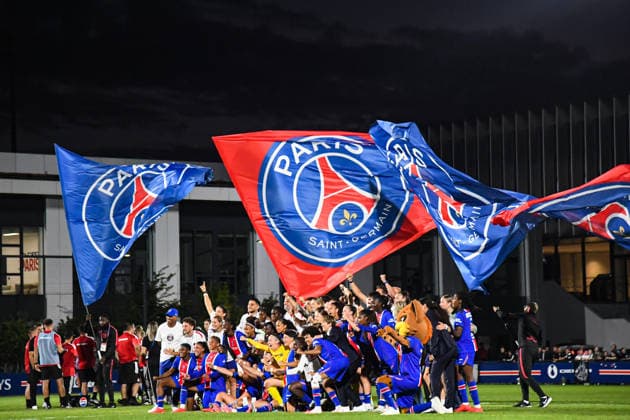 FOOTBALL : PSG vs Eintracht Francfort - UEFA Women™s Champions League - 02 09 2026 Photo de victoire des joueuse du Paris Saint Germain PoissyFrance  Copyright: xBaptistexAutissierx