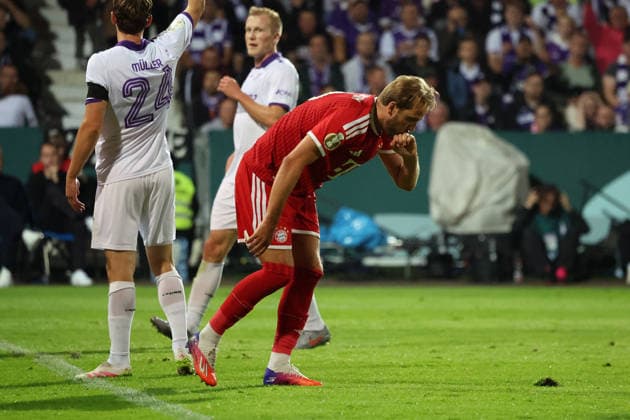 September 2, 2026, xrekx, Soccer, DFB Cup 1st Round, VfL Osnabrück vs. FC Bayern Munich, Goal celebration after Harry Kane s goal to make it 1-1, FC Bayern Munich vs. Osnabrück