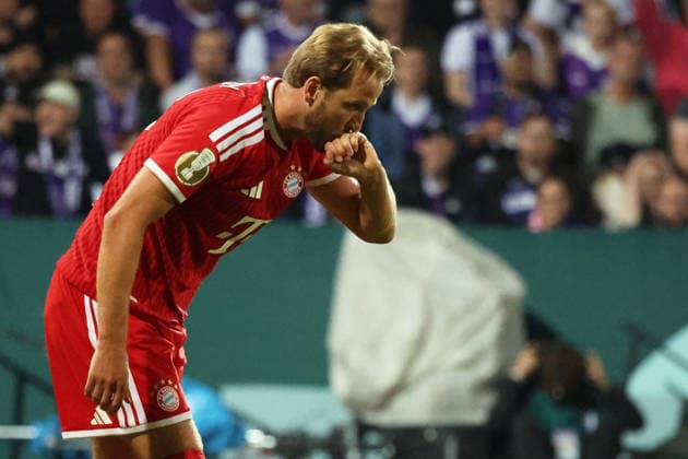 September 2, 2026, xrekx, Soccer, DFB Cup 1st Round, VfL Osnabrück vs. FC Bayern Munich, Goal celebration after Harry Kane s goal to make it 1-1, FC Bayern Munich vs. Osnabrück