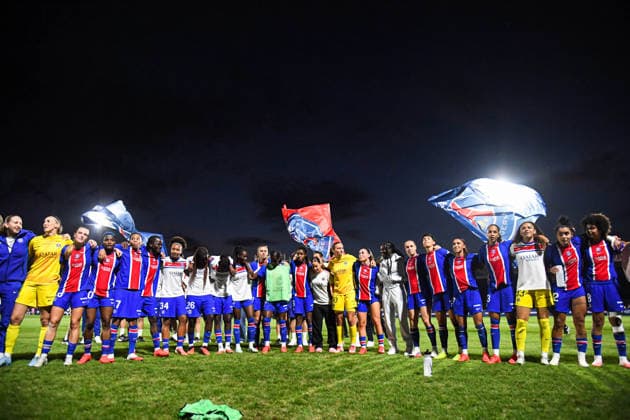 FOOTBALL : PSG vs Eintracht Francfort - UEFA Women™s Champions League - 02 09 2026 Joie des joueuses du PSG apres la qualification en Ligue des Champions fÃ minines PoissyFrance  Copyright: xBaptistexAutissierx