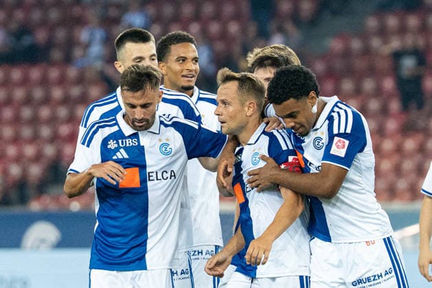 Soccer, Switzerland Brack Super League, Matchday 6: Grasshopper Club Zurich vs. FC St. Gallen 1879, Wednesday, September 2, 2026, Letzigrund Stadium, Zurich. Goal celebration: Goal by Amir Abrashi in the 6th minute; Grasshopper Club Zurich leads 1–0. Copyright: xValentinxDomgjonix