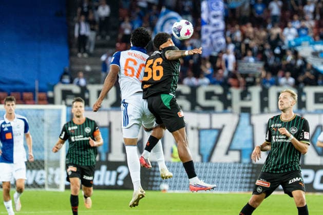 Soccer, Switzerland Brack Super League, Matchday 6: Grasshopper Club Zurich vs. FC St. Gallen 1879, Wednesday, September 2, 2026, Letzigrund Stadium, Zurich: Samuele Bengondo (60 ), Grasshopper Club Zurich; Chima Okoroji (36 ), FC St. Gallen Copyright: xValentinxDomgjonix