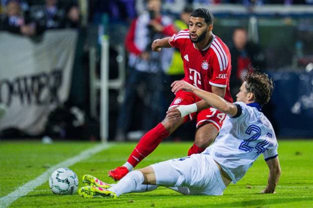September 2, 2026 Soccer, 2026–2027, DFB Cup, 1st Round, VfL Osnabrück vs. FC Bayern Munich; Referee: Ismael Saibari (Munich), Jannik Müller (Osnabrück). DFB regulations prohibit any use of photographs as image sequences and or quasi-video.