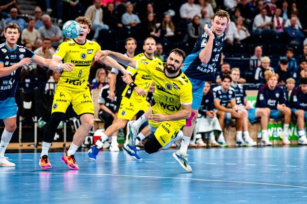 September 2, 2026, xdobgx, Opel HBL Handball, Handball Club Hamburg vs. TVB Stuttgart, Mohamed Amine Darmoul (TVB Stuttgart), taking a shot, in action, shooting at Hamburg
