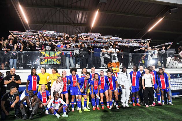 FOOTBALL : PSG vs Eintracht Francfort - UEFA Women™s Champions League - 02 09 2026 Photo de victoire des joueuse du Paris Saint Germain PoissyFrance  Copyright: xBaptistexAutissierx