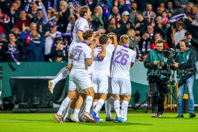 September 2, 2026, xkwix, Soccer, DFB Cup, VfL Osnabrück vs. FC Bayern Munich, Stadion an der Bremer Brücke, Round 1, 2026–2027 season. Goal celebration after Robin Meissner scores the 1–0 goal for VfL Osnabrück. 11. DFB regulations prohibit any use of photographs as image sequences and or quasi-video. Photo: xKamilxWilkowskixPressefotoKochx, Lower Saxony, Germany