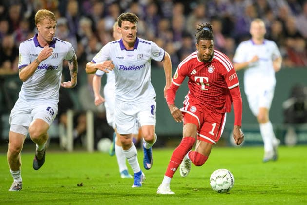 Soccer, DFB Cup, 20260902, VfL Osnabrück vs. FC Bayern Munich. Pictured: Michael OLISE (Bayern), 17, Osnabrück, Osnatel Arena, Lower Saxony, Germany Copyright: Passion2Press MarkusxFischerx