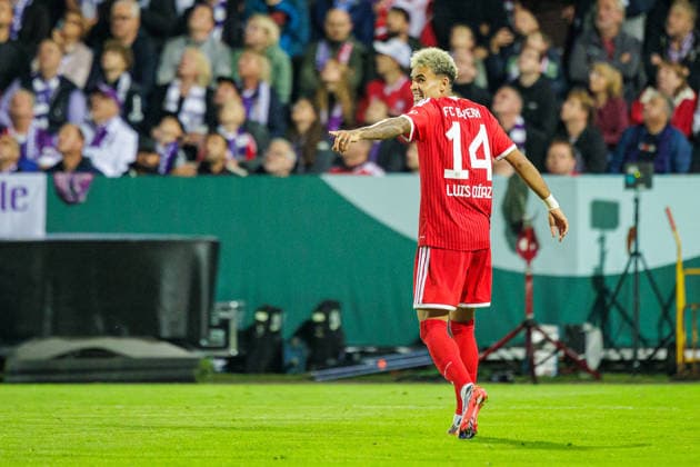 Luis Diaz, FC Bayern Munich, 14, is frustrated and gesturing GER, VfL Osnabrück vs. FC Bayern Munich, Soccer, DFB Cup, 1st Round, 2026–2027 Season, September 2, 2026 DFL regulations prohibit any use of photographs as image sequences and or quasi-video GER, VfL Osnabrück vs. FC Bayern Munich, Soccer, DFB Cup, 1st Round, 2026–2027 season, September 2, 2026, Osnabrück Copyright: xEibner-Pressefoto JanxRollingerx EP_JSK