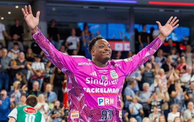 September 2, 2026 Handball 1st Bundesliga OPEL HBL 2026–2027 Season Matchday 2 HC Erlangen Nuremberg Metropolitan Region HCE TSV Hannover Burgdorf Die Recken Women s Team xdaxmax Cheering Joy Rubens Pierre 93, HC Erlangen HCE celebrates, is happy, joy