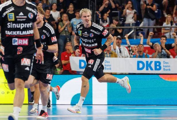 September 2, 2026 Handball 1st Bundesliga OPEL HBL 2026–2027 Season, Matchday 2: HC Erlangen (Nuremberg Metropolitan Region) HCE vs. TSV Hannover Burgdorf; Die Recken Women s Team; xdaxmax; Jubilation; Joy; Marek Nissen 6, HC Erlangen HCE is delighted, joy