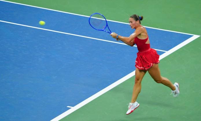 Marta Kostyuk in second round action 2026 US Open, Day Four, USTA Billie Jean King National Tennis Center, New York, USA - 02 Sep 2026New York USTA Billie Jean King National T New York (NY) United States of America EDITORIAL USE ONLY No use with unauthorised audio, video, data, fixture lists, club league logos or live services. Online in-match use limited to 120 images, no video emulation. No use in betting, games or single club league player publications.  Copyright: xJavierxGarcia Shutterstockx 17124553bv