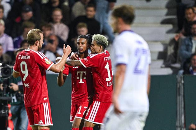 September 2, 2026, Soccer, DFB Cup, VfL Osnabrück vs. FC Bayern Munich, Michael Olise (FC Bayern Munich) celebrates the goal that made it 1–3, with Harry Kane (FC Bayern Munich) and Luis Diaz (FC Bayern Munich). xRHR PHOTO DEx Copyright: TeresaxKroeger RHR-FOTOx RHR-FOTO DE