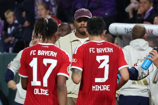 September 2, 2026, xrekx, Soccer, DFB Cup First Round, VfL Osnabrück vs. FC Bayern Munich, Michael Olise, FC Bayern Munich Head Coach Vincent Kompany, FC Bayern Munich Min Jae Kim, FC Bayern Munich, Osnabrück