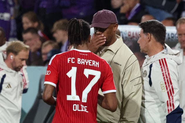 September 2, 2026, xrekx, Soccer, DFB Cup First Round, VfL Osnabrück vs. FC Bayern Munich, Michael Olise, FC Bayern Munich Head Coach Vincent Kompany, FC Bayern Munich, Osnabrück