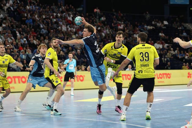 Handball I Men s I 2026–2027 Season I Bundesliga I Matchday 2 I Handball Club Hamburg vs. TVB Stuttgart I September 2, 2026 Nicolaj Jorgensen 11, Handball Club Hamburg, Hamburg Barclaycard Arena, Hamburg, Germany Copyright: xLobeca RalfxHomburgx