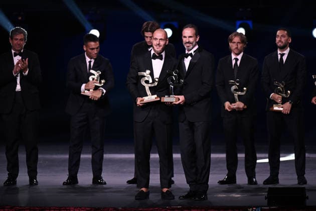 Db Milano 02 09 2026 - Gran Gala™ del Calcio Aic 2026 foto Daniele Buffa Image nella foto: Federico Dimarco-Umberto Calcagno 
