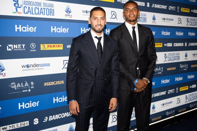 IPA88043468 - Manuel Akanji and Hakan Calhanoglu—AIC 2026 Grand Soccer Gala, at the Teatro alla Scala in Milan, Italy, on September 2, 2026.  Copyright: xRiccardoxSpadettoxDexPaulis IPAxSportx xx 88043468