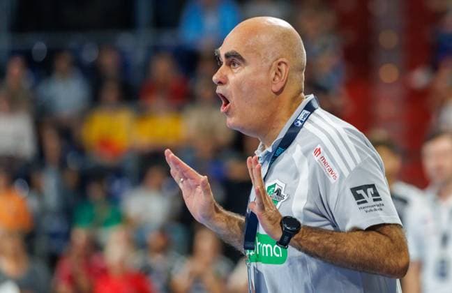 September 2, 2026 Handball 1st Bundesliga OPEL HBL 2026–2027 Season, Matchday 2: HC Erlangen (Nuremberg Metropolitan Region) vs. HCE TSV Hannover Burgdorf, Die Recken Women s Team xdaxmax Juan Carlos Pastor Gomez, coach of TSV Hannover Burgdorf, gives instructions while gesturinggestures, directs, gives instructions