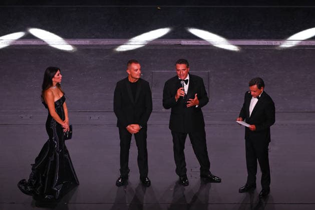 IPA88044385 - Luigi De Siervo, general manager of Lega Calcio Serie A, is seen on stage during the AIC Gran Gala del Calcio on September 2, 2026, at La Scala theater in Milan, Italy  Copyright: xTizianoxBallabio IPAxSportx xx 88044385